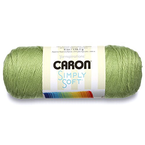 Caron Simply Soft Collection Yarn, 6oz, Gauge 4 Medium, 100% Acrylic- Pistachio - Machine Wash & Dry - color: Pistachio, size: 1 Pack, style: Simply Soft
