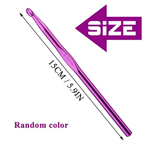 Iuuidu 6.5mm Aluminum Crochet Hook, Crochet Needles for Arthritic Hands | Smooth Knitting Needles for Yarn Craft, Great Handmade DIY Present for Friends, Random Color - color: Aluminum Crochet Hook, size: 6.5mm