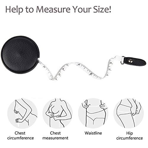 Soft Retractable Tape Measure for Body 79 Inch Flexible Ruler for Weight Loss Medical Body Measurement Sewing Tailor Craft Measuring Tape Double Scale Mini Fabric Ruler Tape（2 Pieces） - color: Black Brown