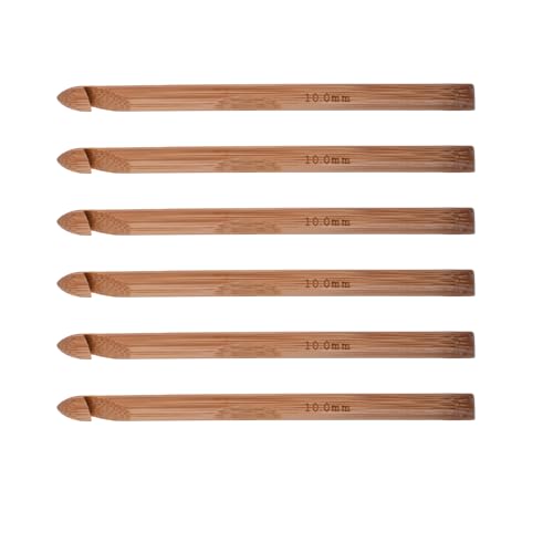 Skweawert 6Pcs 10mm Wooden Crochet Hook | Bulk Hand Needles, for Beginners, Women, College Students, Crocheters