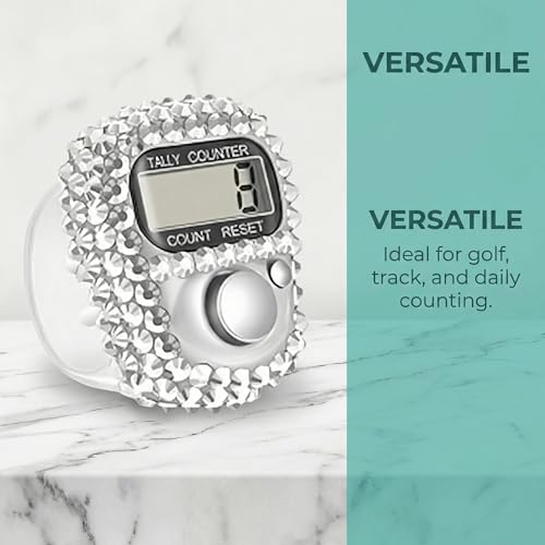 Electronic Tally Counter with Display, Resettable Portable Electronic Finger Counter for Golf, Track and Field, Lap Counting - color: White