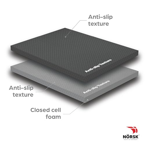 Norsk Reversible 1/2" EVA Foam Gym Floor Tiles, Gray/Black, 32-Pack | 24" x 24" interlocking tiles cover 128 sq. ft. for home gyms and multipurpose workout areas - color: Gray/Black, size: 32 Tiles - 128 sq. Ft