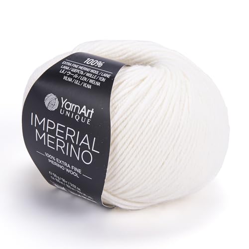 YarnArt Unique Imperial Merino Yarn - 100% Extra Fine Merino Wool, Luxurious Soft Yarn for Knitting, Crocheting, Baby Clothes, Scarves, Sweaters, 1.76 oz/50g, 109 yds (3302) - color: 3302
