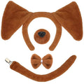 Mototo Zoo Animals Costume Accessories Set Animal Ears Headband for Adult with Tail Bow Tie for Halloween Dress Up Party - style: Brown Puppy