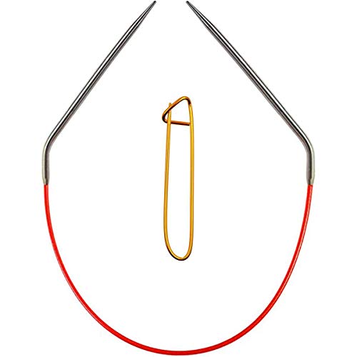 ChiaoGoo Knit Red 24-Inch, US 0 (2mm) Circular Knitting Needle | Surgical Stainless Steel, Semi-Sharp Tips, Memory-Free Steel Cable, Smooth Metal Joins, Easy-Glide, Stitch Holder - size: US 0 (2.0mm), 24 in. (60cm)