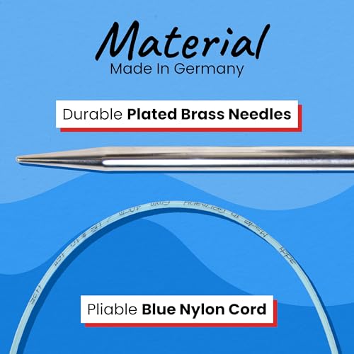 skacel by addi Rocket Circular Knitting Needles, Fixed 16 Inch (40 cm) Plated Brass Tips with Flexible Nylon Cord, 3.5 mm (US Size 4) - size: 3.50 mm