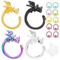 HUISUYTON Dragon Crochet Rings, 4Pcs Crochet Tension Rings | Adjustable Yarn Ring for Finger, Knitting Crochets Loop Ring for Women Mother Grandma Gifts - color: Colorful