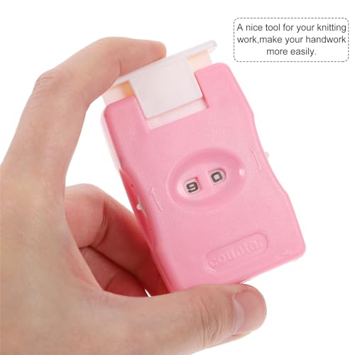 Beavorty Manual Counter with Button Knitting Stitch Counter and Crochet Row Tool Lightweight Portable Knitting Tool for Home Travel Use Pink