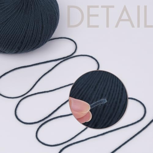 NICEEC 4 Skeins Soft Merino Wool Yarn- Blue Series | Soft & Warm, Finger Weight, Woolen Yarn for Crochet & Knitting, Total 5.3oz/606yds - color: Blue Series