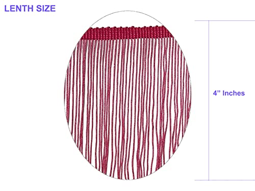 10 Yards of 4" Long Chainette Fringe Thread Yarn Tassel Trim Braid Fringe for Crafts Sewing and Decor-Fuchsia Hot Pink - color: Fuchsia Hot Pink, size: Value 10 Yards