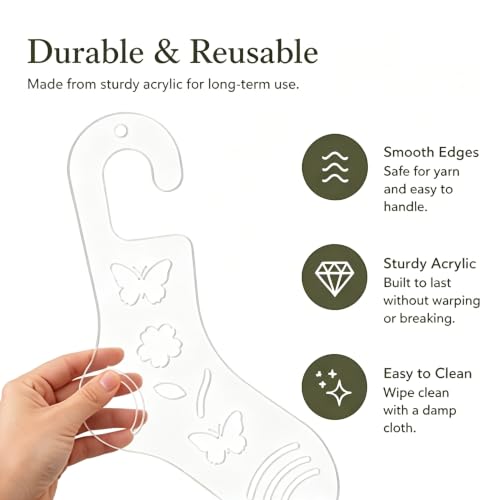 HENYANMHXH Sock Blockers for Knitting, 2 pcs Clear Acrylic Sock Stretchers with Storage Bag, Reusable Stocking Blockers for Handmade Sock Crafting, 3mm Thick(Flower Cutout) - color: Clear-Flower cutout