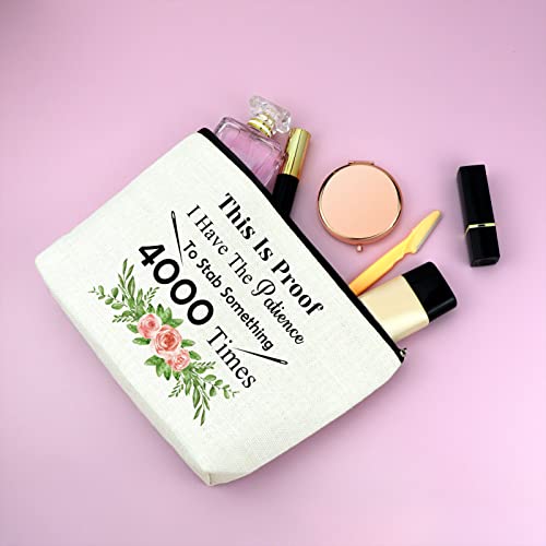 Mxrymvu Cross Stitch Project Gifts Makeup Bag Sewing Gift Cosmetic Bag for Mom Grandma Aunt Sister Daughter Quilter Cross Stitch Supplies Birthday Christmas Thanksgiving Unique Present Travel Pouch