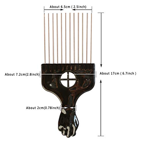 3 Pcs Metal Hair Pick Combs Afro Pick Comb Wide Tooth Hair Pick Comb Salon Using for Hairdressing Styling Tool - style: Afro pick comb