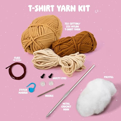 Bucilla Complete Crochet Kit, Dion The Dog, 5" - color: Dion the Dog