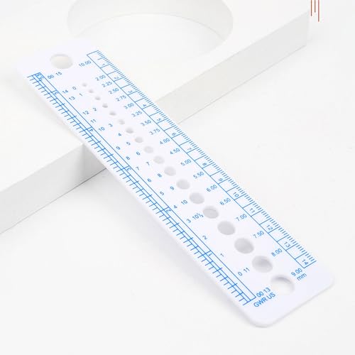 Knitting Needle Gauge, 20Pcs Soft Plastic Knit Measure Size Ruler, Needle Sizer Measuring Tool for Knitting Crochet Yarn Crafts