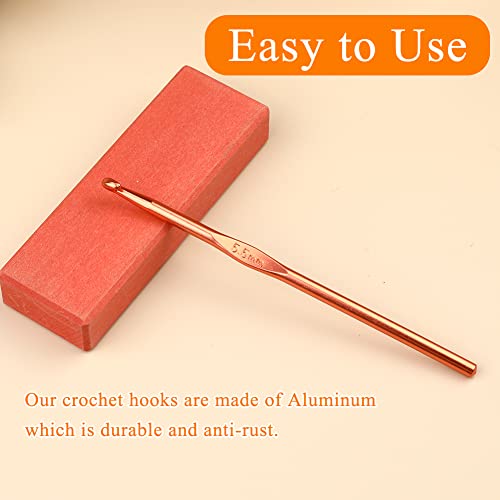 Iuuidu 5.5mm Aluminum Crochet Hook, Smooth Crochet Needles | Crochet Hooks for Arthritic Hands, Knitting Needles for Yarn Craft, Great Handmade DIY Present for Friends, Random Color - color: Aluminum Crochet Hook, size: 5.5mm