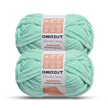 OMoiout Chunky Chenille Yarn for Crocheting, 2 Pack Soft Baby Blanket Yarn, #7 Super Bulky, Chunky Knit Blanket Crochet Yarn, 14 oz/218.7 yds Fluffy Velvet Amigurumi Yarn(2 Mint Green) - color: [2 Mint Green]