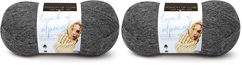 (1 Skein) Lion Brand Yarn Touch of Alpaca Yarn, Charcoal (Pack of 2) - color: Charcoal, size: 2 Pack