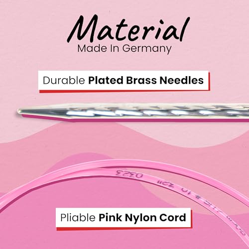 skacel by addi Ewenicorn Rocket Circular Knitting Needles, Fixed 60 Inch (150 cm) White Chrome Plated Brass Tips with Flexible Nylon Cord, 2.5 mm (US Size 1) - size: 2.50 mm