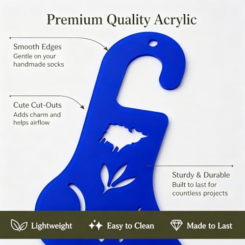 Sock Blockers for Knitting, 2 pcs Blue Acrylic Sock Stretchers with Storage Bag, Reusable Stocking Blockers for Handmade Crafting, 3mm Thick(Sheep Cutout) - color: Blue-sheep Cutout