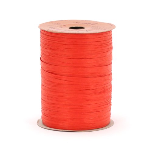 Berwick Offray Matte Imperial Red Raffia Ribbon, 1/4'' Wide, 100 Yards, 7MM - color: ['Imperial Red']