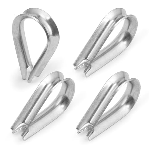 M3 Wire Rope Thimble, 304 Stainless Steel Thimble for 3/32-1/8 Inch Diameter Wire Rope, 50 Pieces - size: M3
