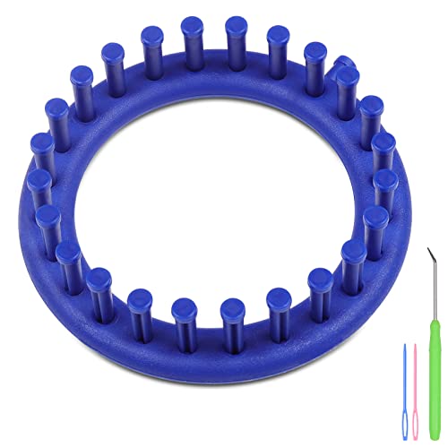 Aeelike Round Knitting Loom for Hat Socks DIY Crafts, 5.5inch | Round Knitting Loom Kit with Removable Pegs, Beginners Knitting Kit for Hats Socks Scarves DIY Crafts, Idel Gift - color: Blue-5.5inch, size: 1pcs