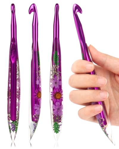 Coopay Crochet Hook, 10mm Ergonomic Crochet Hook with Floral Plastic Grips | Crochet Needles for Crocheting,Stylish and Unique, Ideal for Crocheting Blankets, Dolls, Shawls, Hats, Scarves (N-10.0mm) - size: N-10.0mm