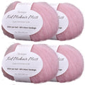 Kid-Silk Mohair Yarn, Lace Weight, 4 Balls 100g, 1420 yds | Yarnique 325m Per Ball | More Yardage | Sweaters & Tops | Stable Stitches (03 Petal Pink) - color: 03 Petal Pink