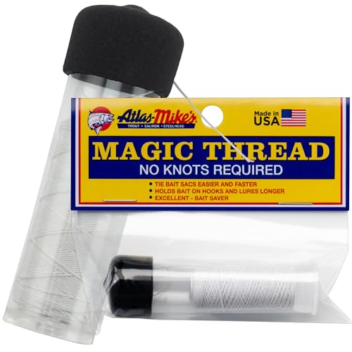 ATLAS MIKE'S Magic Thread with Dispenser - Professional Strength Fishing Line for Spawn Sacks - 1 Spool with Easy-Use Dispenser