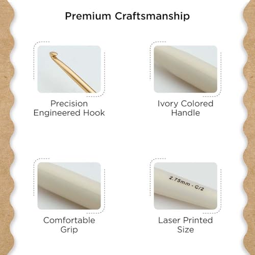 Knitter’s Pride Pearl Single-Ended Aluminum Crochet Hook - 2.75mm - size: 2.75 mm