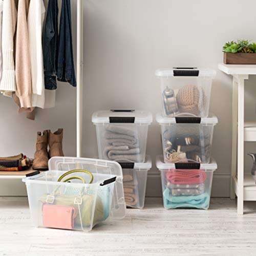 IRIS USA 6-Pack 19 Quart Storage Bins with Lids, Clear | Clear design makes contents easy to find, Great for linens, décor, closet storage, and supplies, Nestable design saves space - color: Clear, size: 19 Qt, style: 6 Pack