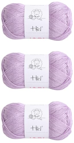 Linen rayon lyocell blend yarn, superfine fingering weight (1), 150g/5.29oz (3 strands, 50g/230yds per strand)- 07 Lavender - color: SM07-Lavender