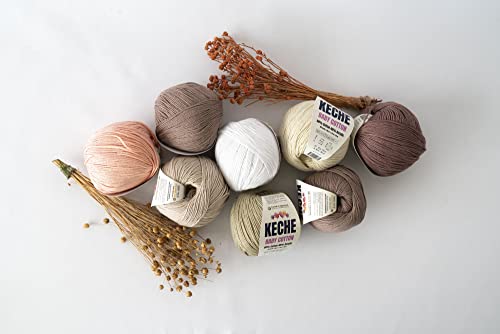 Keche Baby Cotton, 60% Cotton 40% Acrylic Yarn, Soft Cotton Yarn for Crochet and Knitting, Amigurumi Yarn 4 Skeins/Balls [1.76 Oz (50g) / 180 Yrds (165m)] x 2 Baby Blue - color: BABY BLUE, size: 2 SKEINS