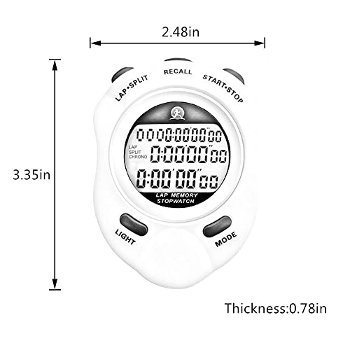 Stopwatch, Metal Stop Watch for Sports 10/100/400 Laps, Stopwatches Timer for Coach Sports Running with 0.01second & 0.001second Timing, Conutdown, Alarm - color: 10 Lap Backlight-plastic