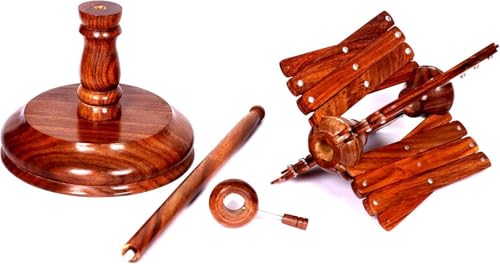 Antique Vintage Wooden Yarn Winder for Knitting |Crocheting Wool Yarn String |Fiber Ball Winder by Sunrise Wood Store (Rose Wood Swift) - color: Rosewood Swift