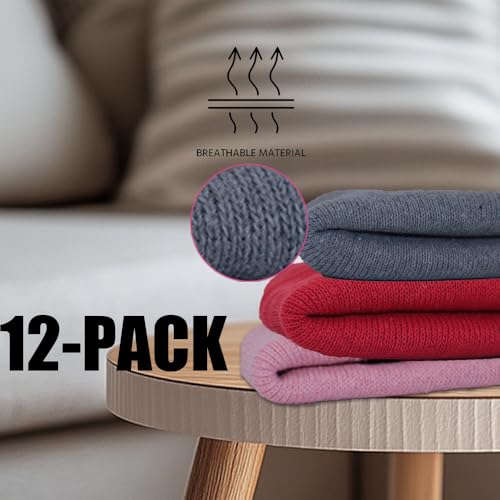 ZH 12-Pack Knitted Winter Beanie Hats for Men and Women, Warm and Cozy Cuffed Skull Caps, Bulk Purchase - color: Dark Gray