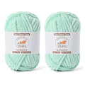 2 Pack Mint Green Fluffy Velvet Yarn for Crocheting, Chunky Chenille Baby Blanket Yarn for Crochet, Soft Fuzzy Puzzle Yarn for Knitting, (50g/1.77oz Each) Bulky Thick Amigurumi Crochet Yarns - color: 2 Mint Green
