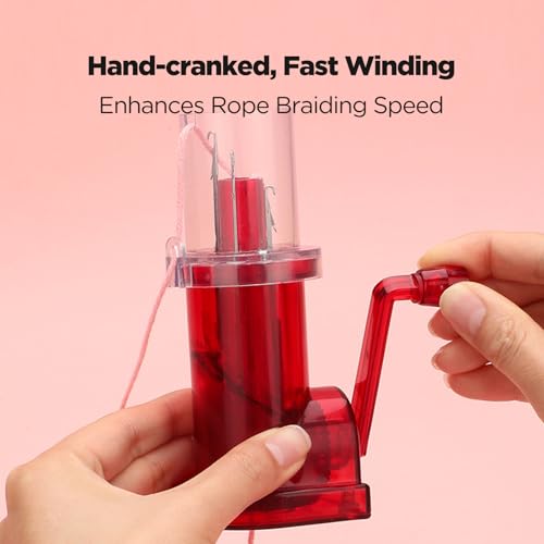 OOHYEE Upgraded iCord Knitting Machine,Hand Cranked i-Cord Knitter Maker, Rope Knitting Mill with Ceiling Style, Professional Braiding Machine for Yarn Rope DIY Weaving Artifact(LPKM-02)