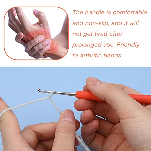 QMNNMA 2.5 mm Crochet Hook, Ergonomic Crochet Hooks for Arthritic Hands | Crochet Needles for Yarn, Extra Long Knitting Needles for Beginners and Crocheting Yarn, Good for Making Blankets - size: 2.5mm