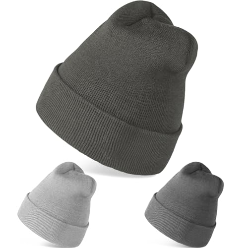 Beanies Hats for Men Women Winter Hat 4-Pack / 3-Pack - color: 3-pack Dark Gray/Medium Gray/Sample Gray