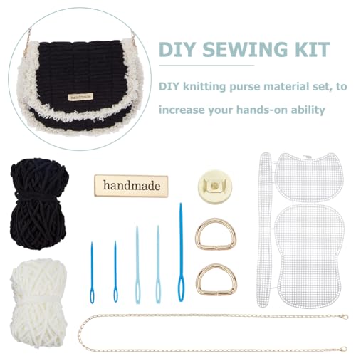 FREEBLOSS Mesh Plastic Canvas Bag Kit Needlepoint Craft Kit with Blank Mesh Canvas Sheets Embroidery and Crochet Projects for Handbag Making
