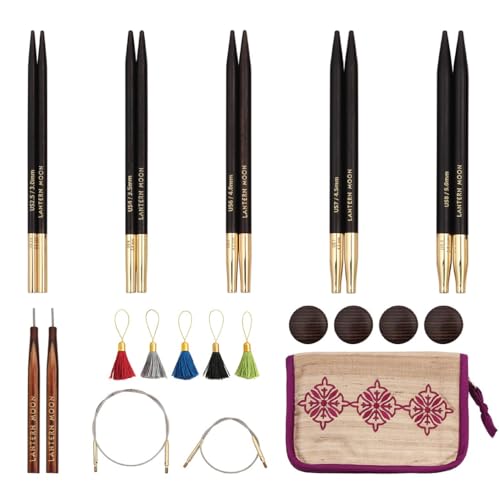 Lantern Moon Grace Interchangeable Circular Knitting Needle Set 4" (10cm) | 5 US Sizes (2.5 to 8) - size: Grace