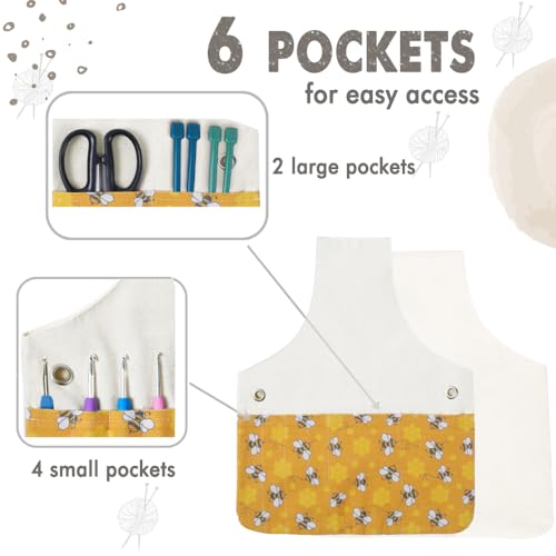 TOGETRUE Yarn Bag, Knitting Crochet Tote Bag, Yarn Storage Bag Organizer | Lightweight, Portable - color: Bees, size: Small