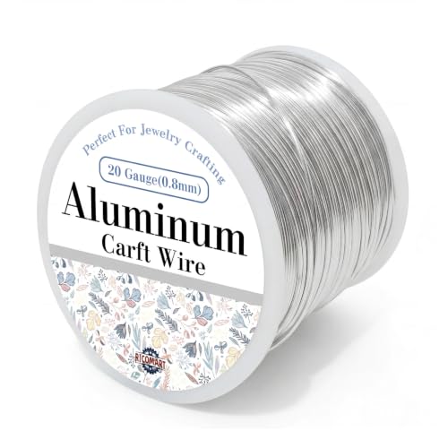 20 Gauge Aluminum Craft Wire Silver 426FT 0.8mm, Jewelry Making, Flexible Bendable Armature Wire for Sculpting, Floral Crafts, Metal Wire Wrapping, DIY Art Projects & Wreath Making - color: Silver, size: 20gauge