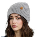 ACUSHLA Waterproof Windproof Winter Hat for Men Women Fleece-Lined Beanie - color: Light Grey