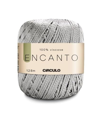 CIRCULO Encanto Yarn 100% Viscose - Luxury & Shine - Light Worsted Weight Yarn - 140 yds, 3.52 oz - Color 8473 - Aluminum - color: 8473 - Aluminum, size: Encanto - DK #3