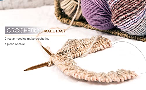 Weabetfu Bamboo Circular Knitting Needle,32-inch Length for Handmade Creative DIY and Any Weave Yarn Projects,US Size 15(10mm) - size: US 15(10mm)