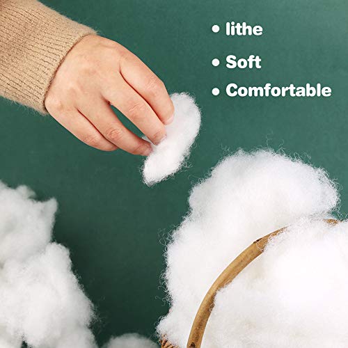 Bupete 21oz/600g Polyfill Stuffing, (1.8oz~4.18lb) Pillow Stuffing | Pillow Stuffing for Couch Pillows, Stuffing for Pillows, Fiber Filling Stuffing, Polyester Fiberfill Stuffing - color: White
