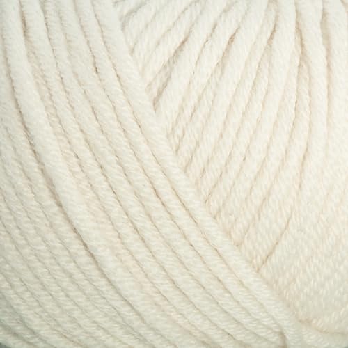Estako Wool 98 100% Superwash Merino Wool Worsted Yarn, Off White 4-Pack | 7.04 oz, 392 yds, cyc 4 medium, aran, machine washable, 5 mm needles, 6 mm hook, 20 sts gauge, crocheting, sweaters - color: 6147 - Off White, size: 4 Skeins